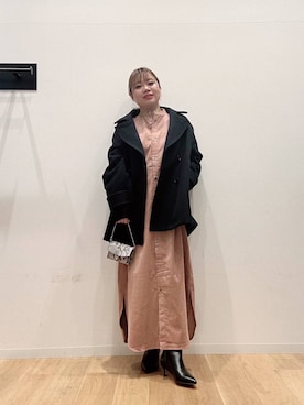 「アイテム（ピーコート）」を使った、umechiさん（レディース・150cm）の冬コーディネート