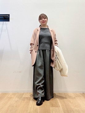 「アイテム（ストール/ショール）」を使った、umechiさん（レディース・150cm）の秋コーディネート