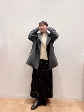 「アイテム（ニット/セーター）」を使った、umechiさん（レディース・150cm）の冬コーディネート