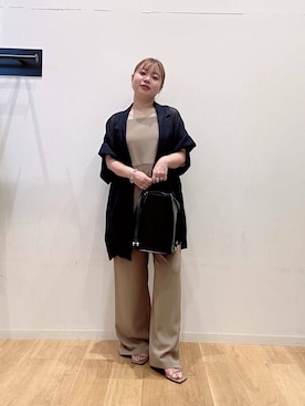 「アイテム（オールインワン・サロペット、ベージュ系）」を使った、umechiさん（レディース・150cm）の夏コーディネート