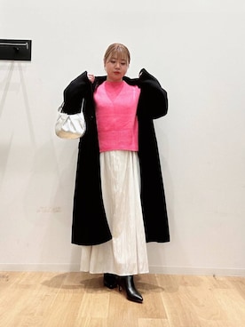 「アイテム（ステンカラーコート）」を使った、umechiさん（レディース・150cm）の秋コーディネート