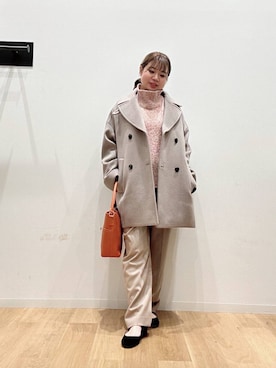 「アイテム（ピーコート）」を使った、umechiさん（レディース・150cm）の秋コーディネート