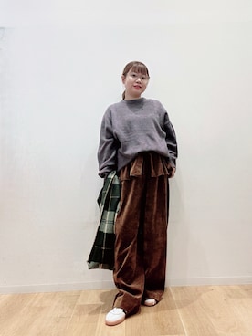 「アイテム（マフラー）」を使った、umechiさん（レディース・150cm）の秋コーディネート