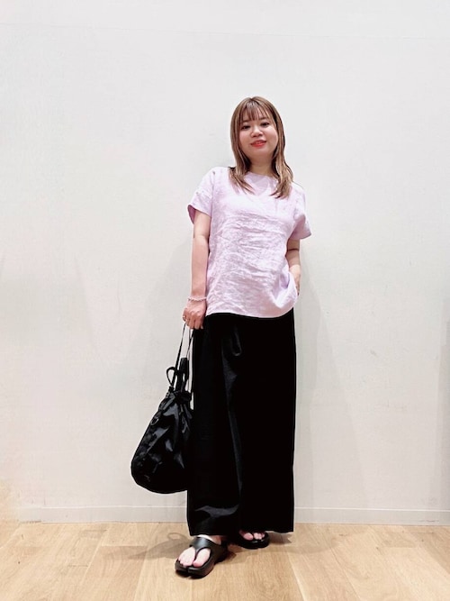 セール】『2サイズ展開』コットンナイロンタックワイドパンツ
