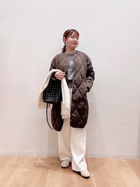 「アイテム（ストール/ショール）」を使った、umechiさん（レディース・150cm）の冬コーディネート