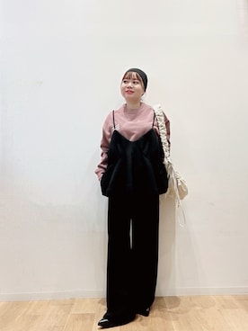 「アイテム（ヘアアクセサリー）」を使った、umechiさん（レディース・150cm）の秋コーディネート