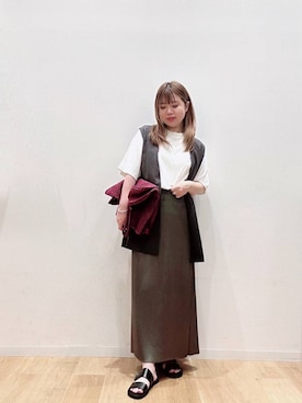 「URBANRESEARCH」｜「アイテム（サンダル）」を使った、umechizuさん（レディース・150cm）の夏コーディネート