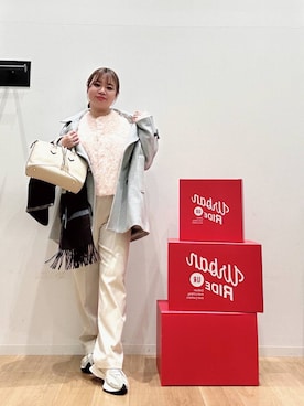 「アイテム（ピーコート）」を使った、umechiさん（レディース・150cm）の冬コーディネート