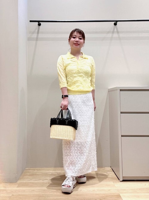 new basic　リネン混ワッシャーシャツカラーニット