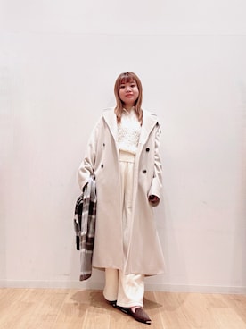 「アイテム（ストール/ショール）」を使った、umechiさん（レディース・150cm）の秋コーディネート