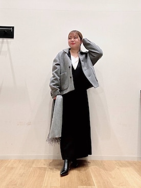 「URBAN RESEARCH（アーバンリサーチ）のアイテム（ストール/ショール）」を使った、umechiさん（レディース・150cm）の冬コーディネート