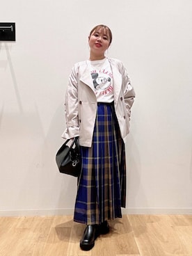 「アイテム（トレンチコート）」を使った、umechiさん（レディース・150cm）の秋コーディネート