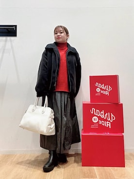 「URBAN RESEARCH DOORS（アーバンリサーチドアーズ）のタートルネックニット（ニット/セーター）」を使った、umechiさん（レディース・150cm）の冬コーディネート