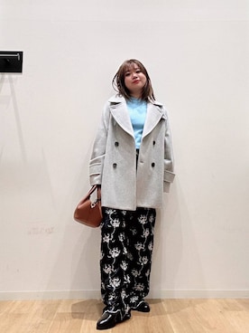 「アイテム（ピーコート）」を使った、umechiさん（レディース・150cm）の秋コーディネート