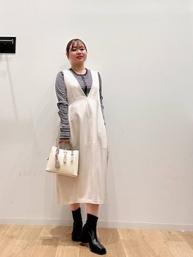 「URBAN RESEARCH ROSSO WOMEN（アーバンリサーチ　ロッソ）のアイテム（ジャンパースカート）」を使った、umechiさん（レディース・150cm）の秋コーディネート