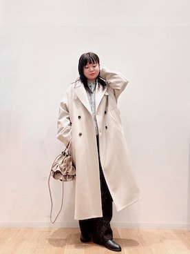 「アイテム（チェスターコート）」を使った、umechiさん（レディース・150cm）の冬コーディネート