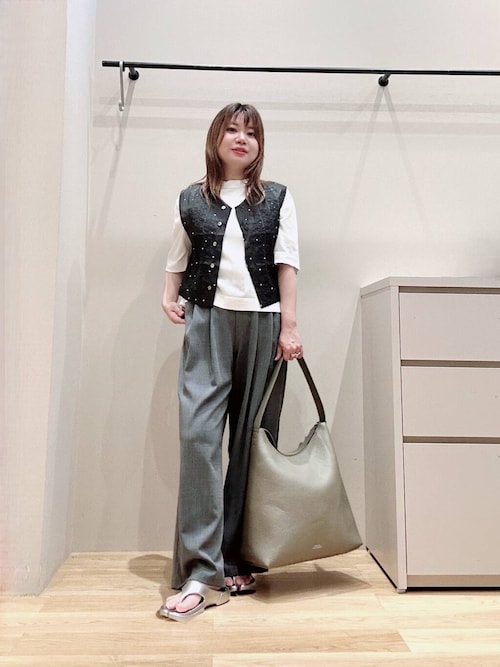 ファッション 通販 2サイズ展開』『イージーケア』タックギャザーストレートパンツ パンツ