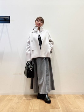 「アイテム（ピーコート）」を使った、umechiさん（レディース・150cm）の秋コーディネート