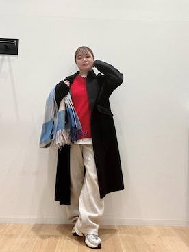 「アイテム（ステンカラーコート）」を使った、umechiさん（レディース・150cm）の冬コーディネート