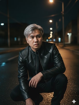 「アイテム（ライダースジャケット）」を使った、Spirit  Xさん（メンズ・178cm）の秋コーディネート