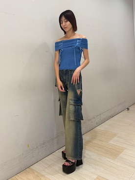 「SPIRALGIRL（スパイラルガール）のアイテム（パンツ）」を使った、risaさん（レディース・161cm）の夏コーディネート