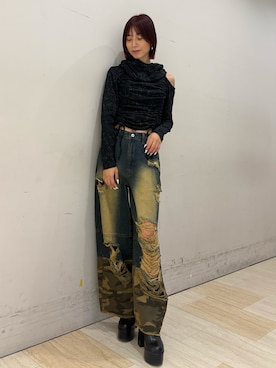 「SPIRALGIRL（スパイラルガール）のアイテム（トップス）」を使った、risaさん（レディース・161cm）の秋コーディネート