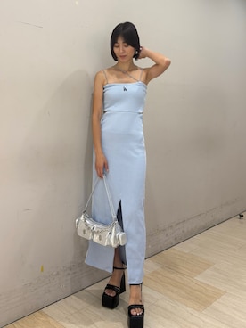 「水色」｜risaさん（レディース・161cm）の夏コーディネート