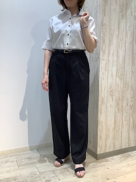 「アイテム（ビジネスシャツ）」を使った、BRICK HOUSE by Tokyo Shirts 博多ゆめタウン店さん（レディース・158cm）の夏コーディネート