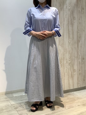「アイテム（ビジネスシャツ）」を使った、BRICK HOUSE by Tokyo Shirts 博多ゆめタウン店さん（レディース・152cm）の夏コーディネート