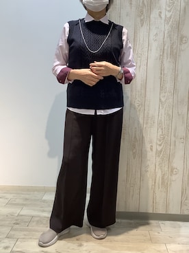 「アイテム（ビジネスシャツ）」を使った、BRICK HOUSE by Tokyo Shirts 博多ゆめタウン店さん（レディース・164cm）の秋コーディネート