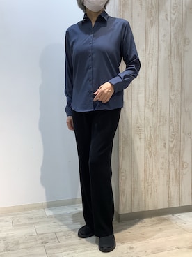 「アイテム（ビジネスシャツ）」を使った、BRICK HOUSE by Tokyo Shirts 博多ゆめタウン店さん（レディース・164cm）の秋コーディネート