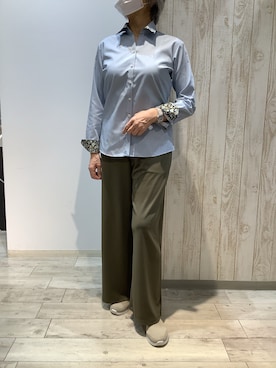 「アイテム（ビジネスシャツ）」を使った、BRICK HOUSE by Tokyo Shirts 博多ゆめタウン店さん（メンズ・164cm）の秋コーディネート