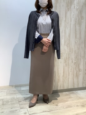 「アイテム（ビジネスシャツ）」を使った、BRICK HOUSE by Tokyo Shirts 博多ゆめタウン店さん（レディース・152cm）の秋コーディネート