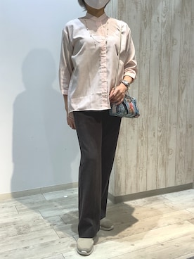 「TOKYO SHIRTS（トウキョウシャツ）のアイテム（シャツ/ブラウス）」を使った、BRICK HOUSE by Tokyo Shirts 博多ゆめタウン店さん（レディース・164cm）の春コーディネート