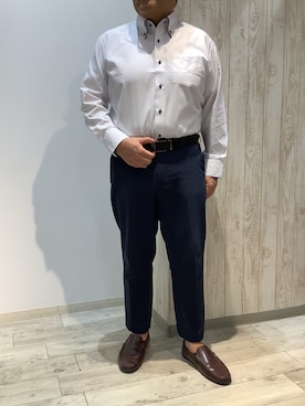 「アイテム（ビジネスシャツ）」を使った、BRICK HOUSE by Tokyo Shirts 博多ゆめタウン店さん（メンズ・169cm）の秋コーディネート