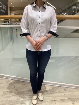 「AZUL by moussy（アズールバイマウジー）のアイテム」を使った、BRICK HOUSE by Tokyo Shirts 博多ゆめタウン店さん（レディース・160cm）の夏コーディネート