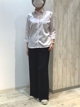 「アイテム（ビジネスシャツ）」を使った、BRICK HOUSE by Tokyo Shirts 博多ゆめタウン店さん（レディース・164cm）の夏コーディネート