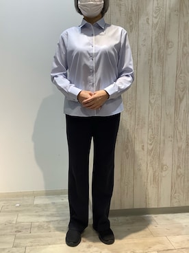 「アイテム（ビジネスシャツ）」を使った、BRICK HOUSE by Tokyo Shirts 博多ゆめタウン店さん（レディース・164cm）の春コーディネート