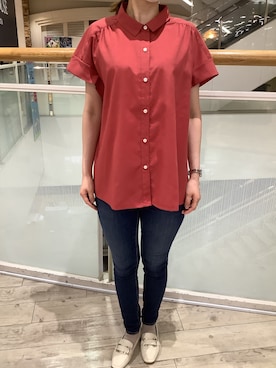 「AZUL by moussy（アズールバイマウジー）のアイテム」を使った、BRICK HOUSE by Tokyo Shirts 博多ゆめタウン店さん（レディース・160cm）の夏コーディネート