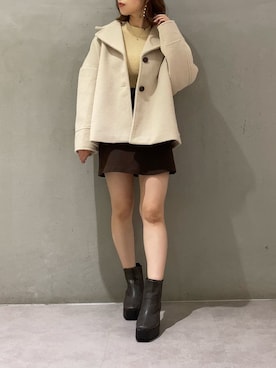 「大人シンプル」｜「アイテム（その他アウター）」を使った、ami さん（レディース・158cm）の秋コーディネート