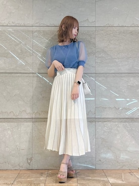 「#ブルー」｜ami さん（レディース・158cm）の春コーディネート