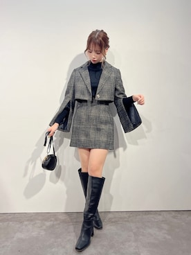 「ミニ丈コーデ」｜ami さん（レディース・158cm）の秋コーディネート
