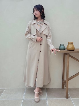 「dazzlin（ダズリン）のアイテム（トレンチコート）」を使った、ami さん（レディース・158cm）の冬コーディネート