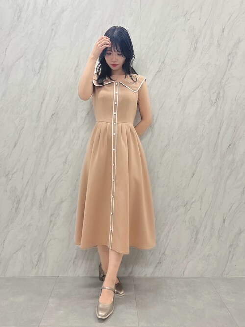 dazzlin ワンピース 「藤井サチコラボ」ビッグカラーパイピング 