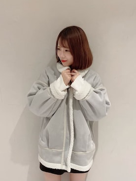 「フェミニンコーデ」｜「アイテム（ブルゾン）」を使った、ami さん（レディース・158cm）の秋コーディネート