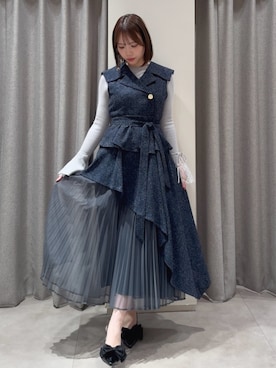 「トレンチ」｜「アイテム（ワンピース/ドレス）」を使った、ami さん（レディース・158cm）の冬コーディネート