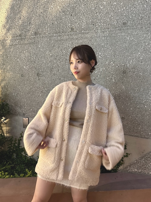 dazzlin ボアフレンチブルゾン オフホワイト dazzlin（ダズリン）ボア