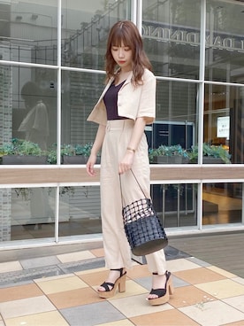 「お揃いコーデ」｜「アイテム（サンダル）」を使った、ami さん（レディース・158cm）の春コーディネート