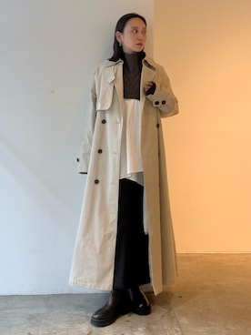 「アイテム（トレンチコート）」を使った、azusaさん（レディース・153cm）の秋コーディネート