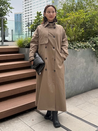 ✨タグ付き未使用✨ ELENDEEK クルーセミダブルコート 定価3.9万 セール】クルーネックコクーンコート（ノーカラーコート